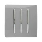 Trendiswitch - Trendi, Artistic Modern 3 Gang 2 Way 10 Amp Rocker Light Switch, BRITISH MADE, (25mm Back Box Required) - Luminosity Designs Ltd