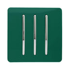 Trendiswitch - Trendi, Artistic Modern 3 Gang 2 Way 10 Amp Rocker Light Switch, BRITISH MADE, (25mm Back Box Required) - Luminosity Designs Ltd