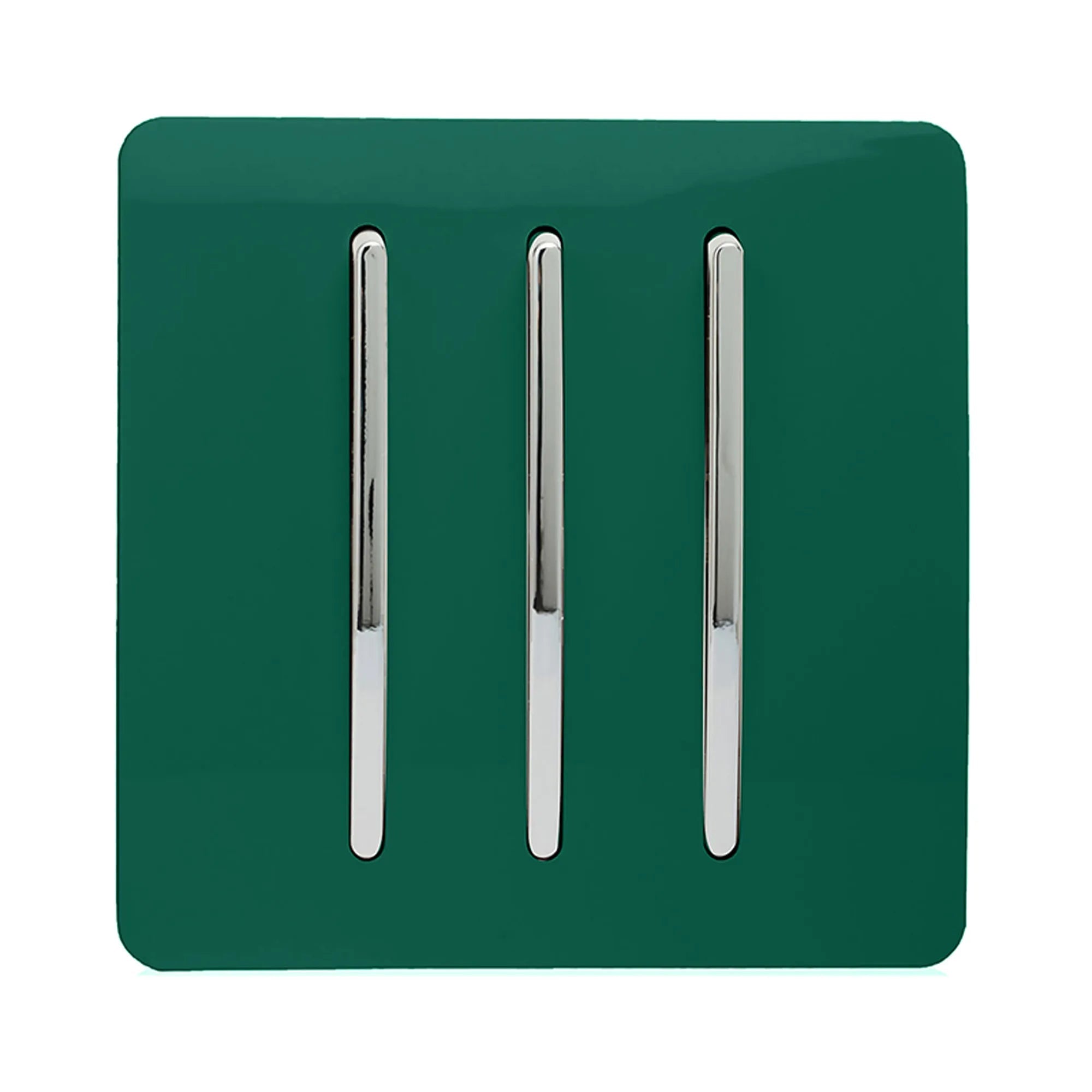 Trendiswitch - Trendi, Artistic Modern 3 Gang 2 Way 10 Amp Rocker Light Switch, BRITISH MADE, (25mm Back Box Required) - Luminosity Designs Ltd
