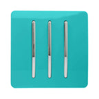 Trendiswitch - Trendi, Artistic Modern 3 Gang 2 Way 10 Amp Rocker Light Switch, BRITISH MADE, (25mm Back Box Required) - Luminosity Designs Ltd