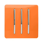 Trendiswitch - Trendi, Artistic Modern 3 Gang 2 Way 10 Amp Rocker Light Switch, BRITISH MADE, (25mm Back Box Required) - Luminosity Designs Ltd