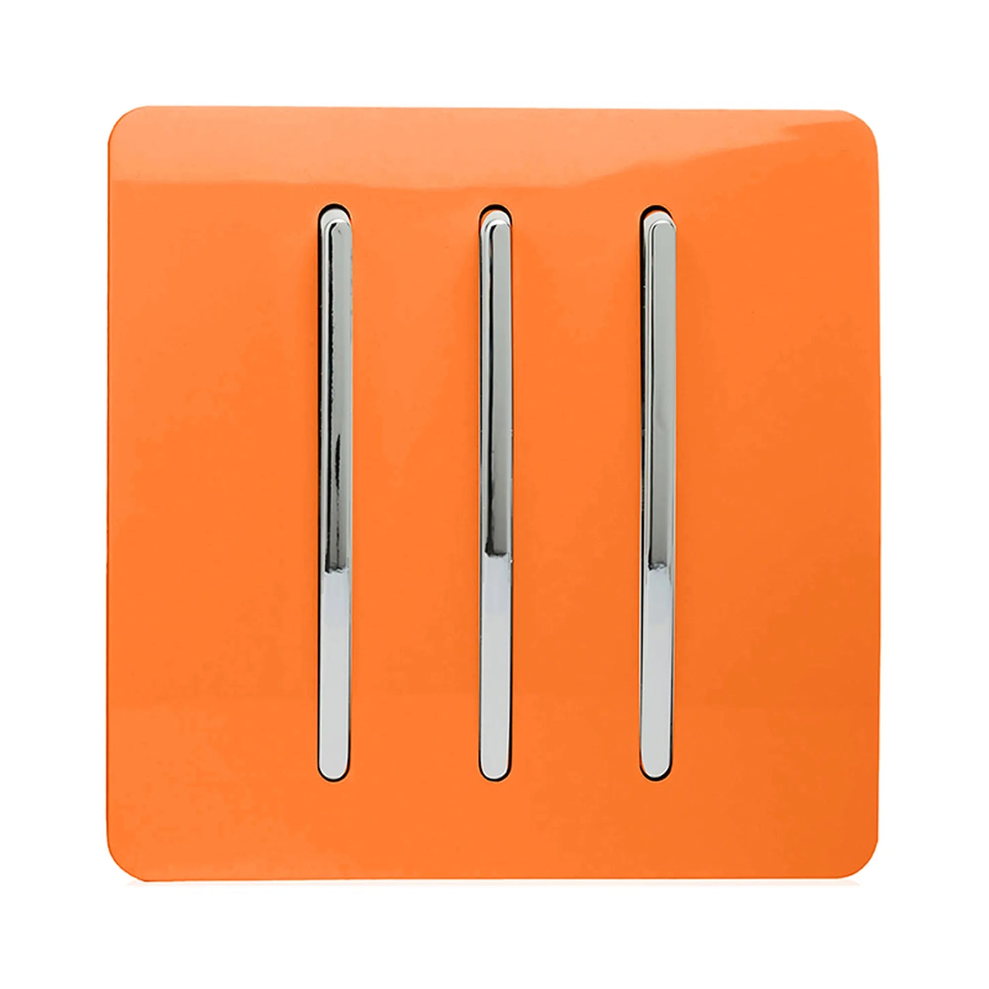 Trendiswitch - Trendi, Artistic Modern 3 Gang 2 Way 10 Amp Rocker Light Switch, BRITISH MADE, (25mm Back Box Required) - Luminosity Designs Ltd
