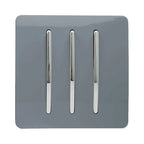Trendiswitch - Trendi, Artistic Modern 3 Gang 2 Way 10 Amp Rocker Light Switch, BRITISH MADE, (25mm Back Box Required) - Luminosity Designs Ltd