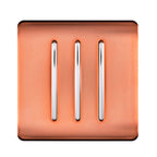 Trendiswitch - Trendi, Artistic Modern 3 Gang 2 Way 10 Amp Rocker Light Switch, BRITISH MADE, (25mm Back Box Required) - Luminosity Designs Ltd