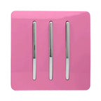 Trendiswitch - Trendi, Artistic Modern 3 Gang 2 Way 10 Amp Rocker Light Switch, BRITISH MADE, (25mm Back Box Required) - Luminosity Designs Ltd
