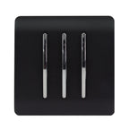Trendiswitch - Trendi, Artistic Modern 3 Gang 2 Way 10 Amp Rocker Light Switch, BRITISH MADE, (25mm Back Box Required) - Luminosity Designs Ltd