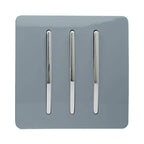 Trendiswitch - Trendi, Artistic Modern 3 Gang 2 Way 10 Amp Rocker Light Switch, BRITISH MADE, (25mm Back Box Required) - Luminosity Designs Ltd