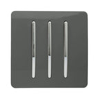 Trendiswitch - Trendi, Artistic Modern 3 Gang 2 Way 10 Amp Rocker Light Switch, BRITISH MADE, (25mm Back Box Required) - Luminosity Designs Ltd
