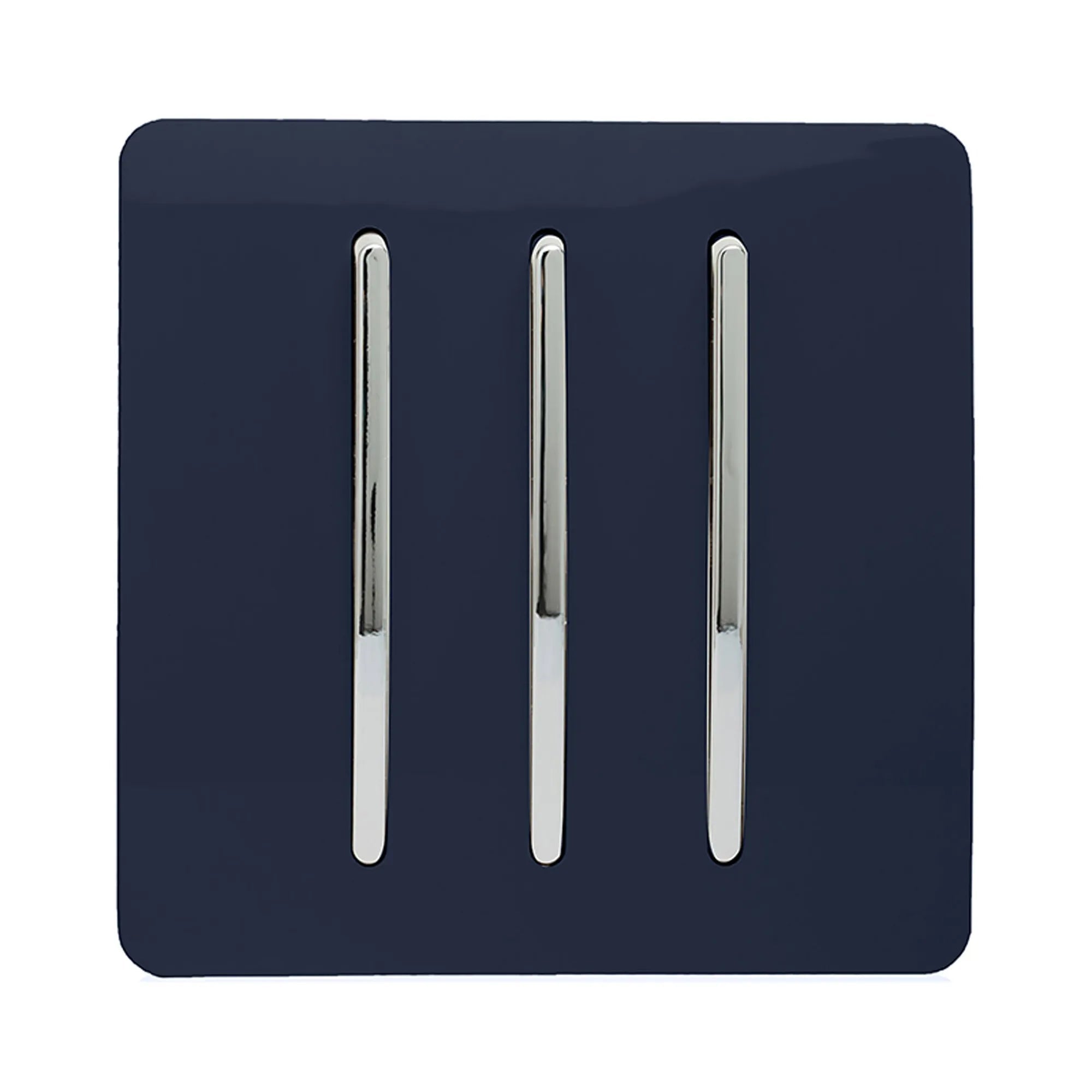 Trendiswitch - Trendi, Artistic Modern 3 Gang 2 Way 10 Amp Rocker Light Switch, BRITISH MADE, (25mm Back Box Required) - Luminosity Designs Ltd