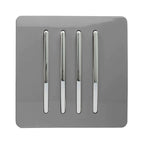 Trendiswitch - Trendi, Artistic Modern 4 Gang 2 Way 10 Amp Rocker , BRITISH MADE, (25mm Back Box Required) - Luminosity Designs Ltd