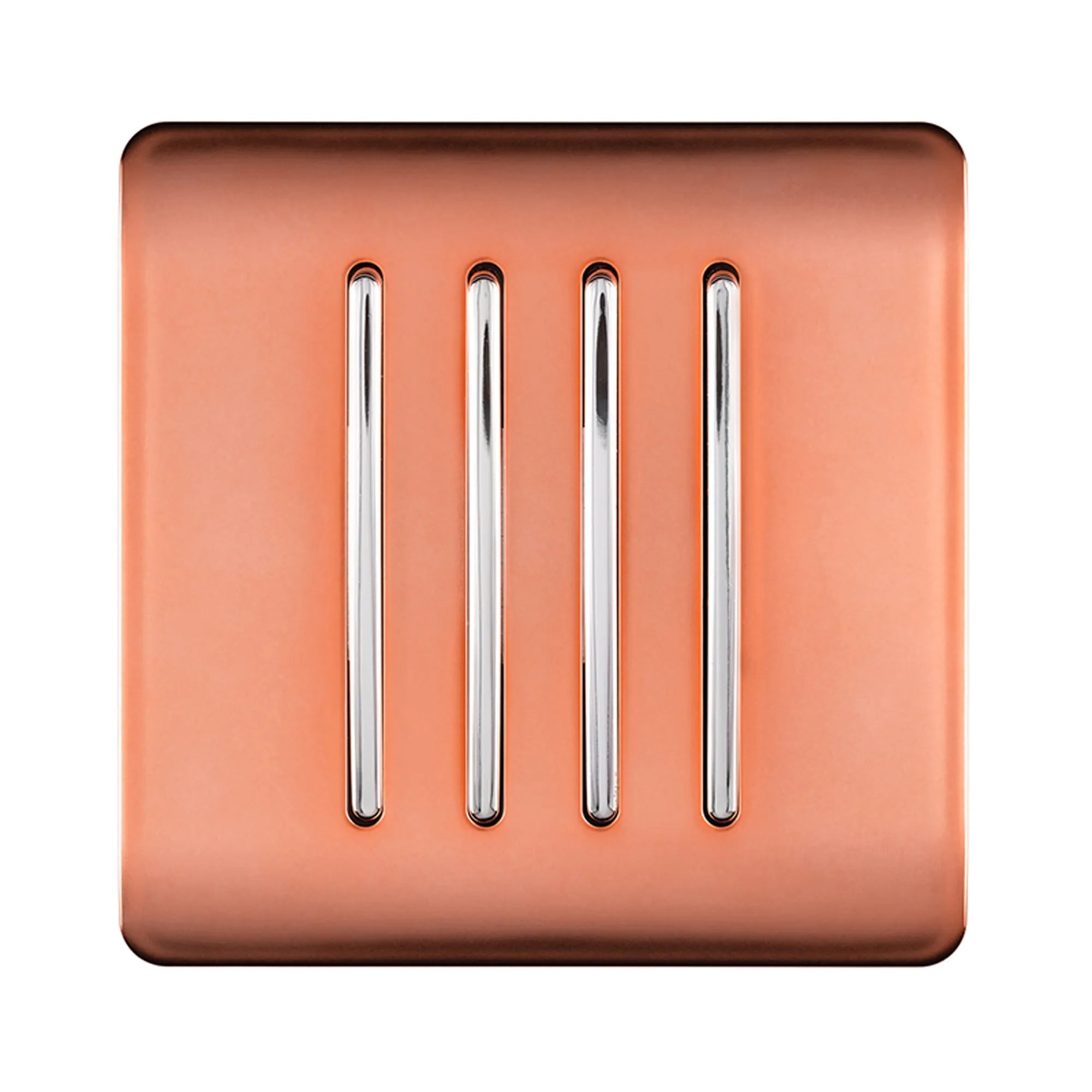 Trendiswitch - Trendi, Artistic Modern 4 Gang 2 Way 10 Amp Rocker , BRITISH MADE, (25mm Back Box Required) - Luminosity Designs Ltd