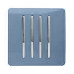 Trendiswitch - Trendi, Artistic Modern 4 Gang 2 Way 10 Amp Rocker , BRITISH MADE, (25mm Back Box Required) - Luminosity Designs Ltd