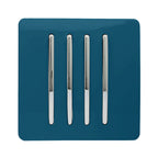 Trendiswitch - Trendi, Artistic Modern 4 Gang 2 Way 10 Amp Rocker , BRITISH MADE, (25mm Back Box Required) - Luminosity Designs Ltd