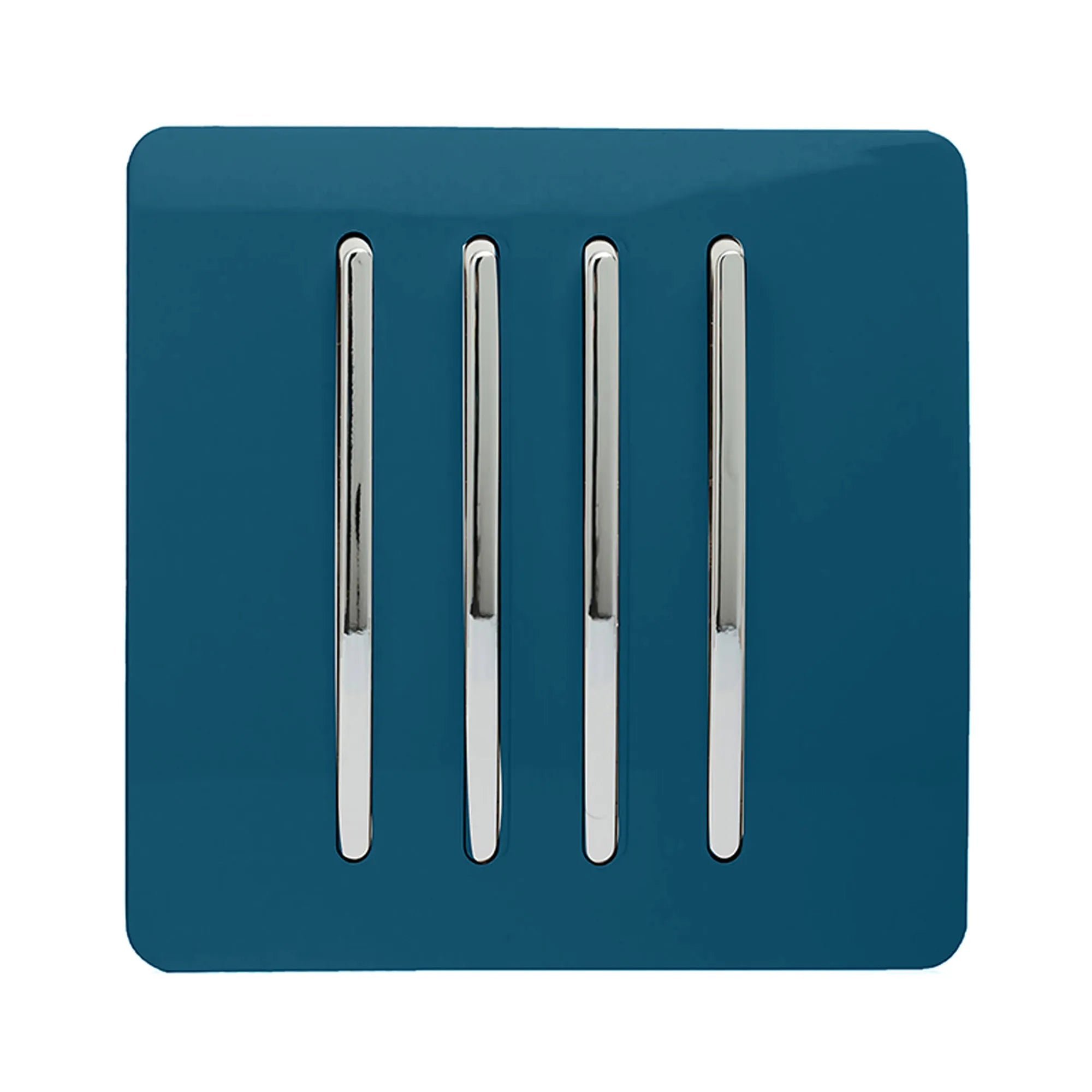 Trendiswitch - Trendi, Artistic Modern 4 Gang 2 Way 10 Amp Rocker , BRITISH MADE, (25mm Back Box Required) - Luminosity Designs Ltd