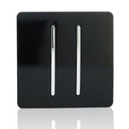 Trendi MATT BLACK 2 gang retractive switch for doorbells, door buzzers or intercom Systems - Luminosity Designs Ltd