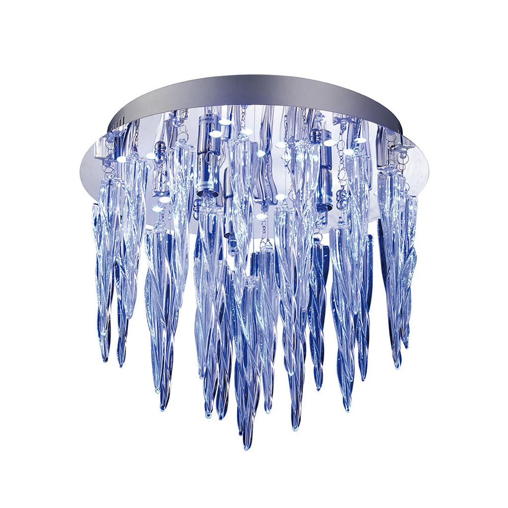 Diyas - Tropez Ceiling 3 Light G9 With RGB LEDs And Remote Control Polished Chrome/Glass - Luminosity Designs Ltd