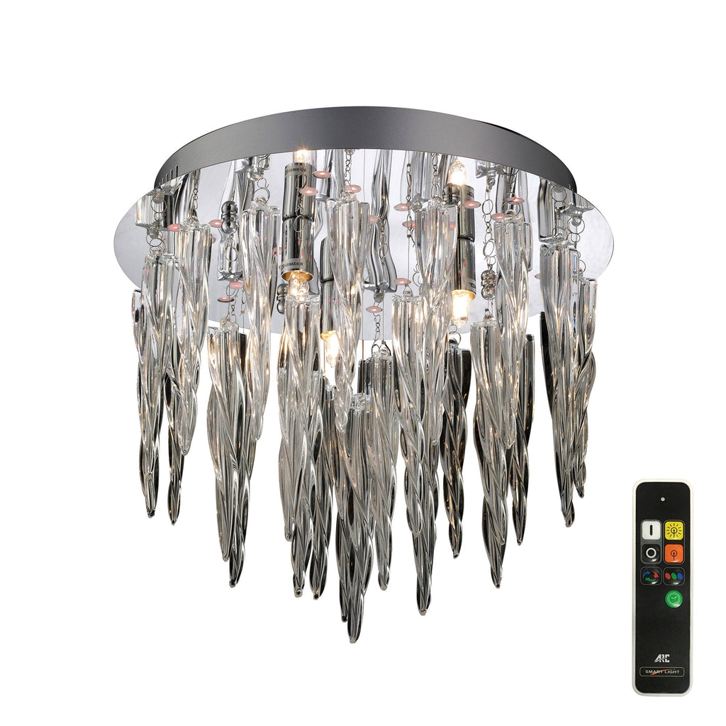 Diyas - Tropez Ceiling 3 Light G9 With RGB LEDs And Remote Control Polished Chrome/Glass - Luminosity Designs Ltd