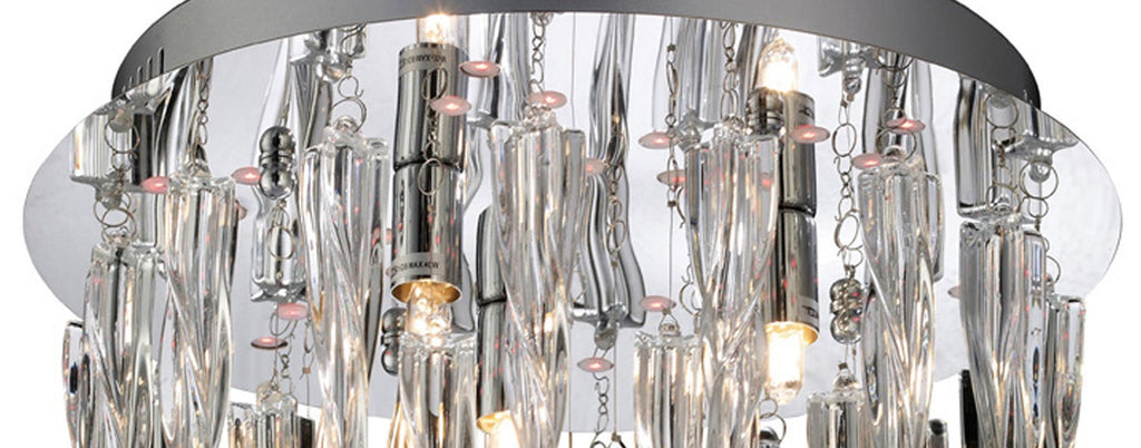 Diyas - Tropez Ceiling 3 Light G9 With RGB LEDs And Remote Control Polished Chrome/Glass - Luminosity Designs Ltd