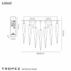 Diyas - Tropez Ceiling 3 Light G9 With RGB LEDs And Remote Control Polished Chrome/Glass - Luminosity Designs Ltd