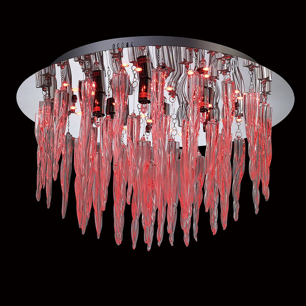 Diyas - Tropez Ceiling 6 Light G9 With RGB LEDs And Remote Control Polished Chrome/Glass - Luminosity Designs Ltd
