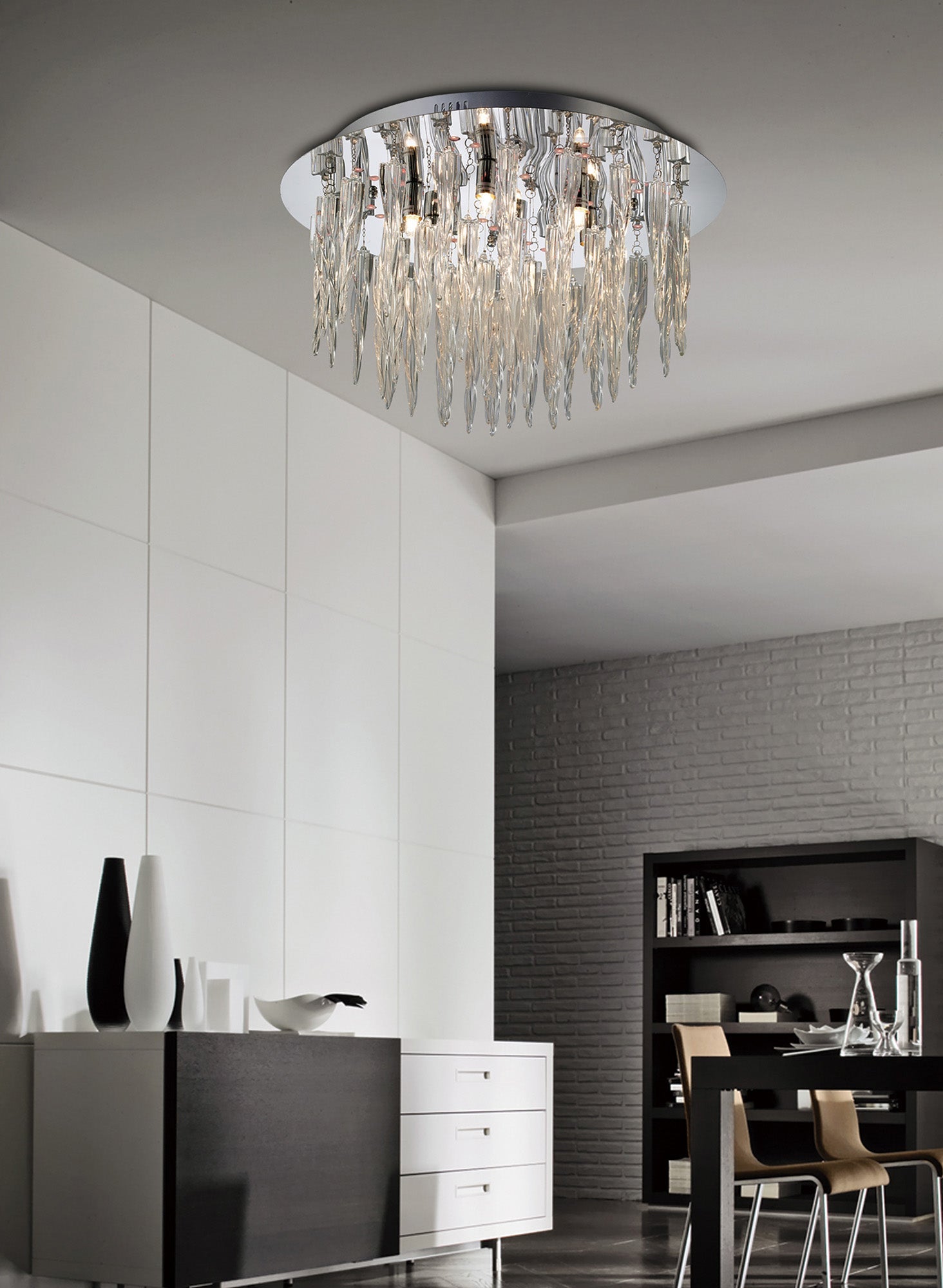 Diyas - Tropez Ceiling 6 Light G9 With RGB LEDs And Remote Control Polished Chrome/Glass - Luminosity Designs Ltd