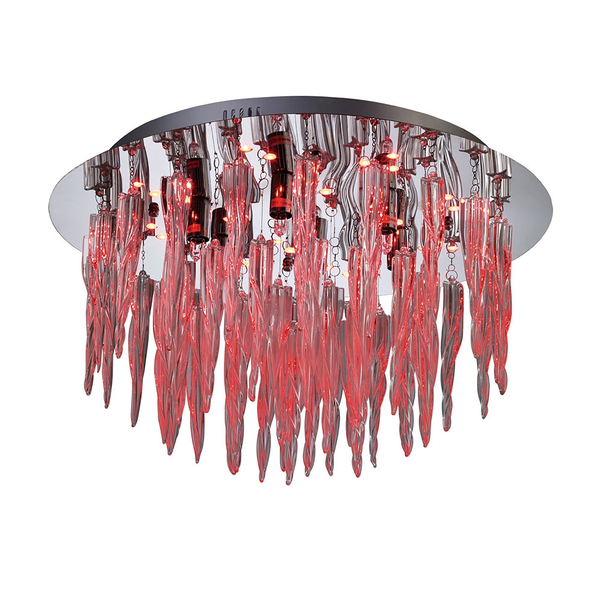 Diyas - Tropez Ceiling 6 Light G9 With RGB LEDs And Remote Control Polished Chrome/Glass - Luminosity Designs Ltd