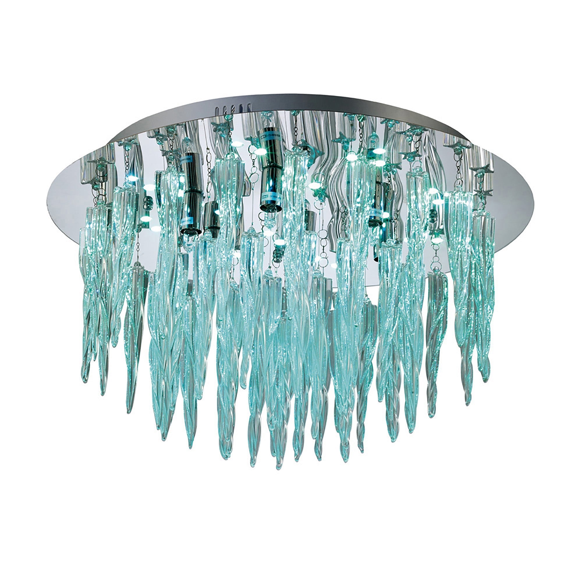Diyas - Tropez Ceiling 6 Light G9 With RGB LEDs And Remote Control Polished Chrome/Glass - Luminosity Designs Ltd
