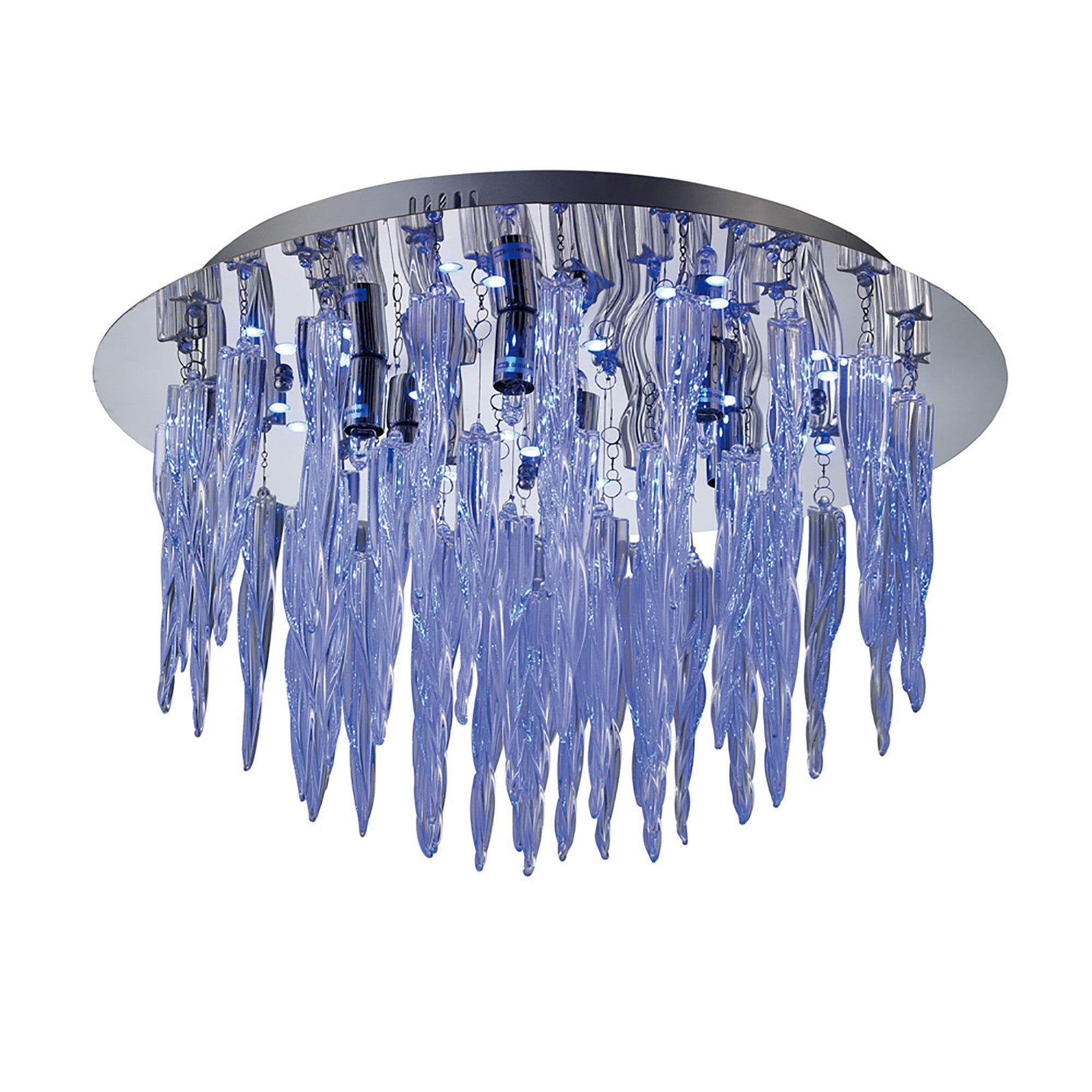 Diyas - Tropez Ceiling 6 Light G9 With RGB LEDs And Remote Control Polished Chrome/Glass - Luminosity Designs Ltd