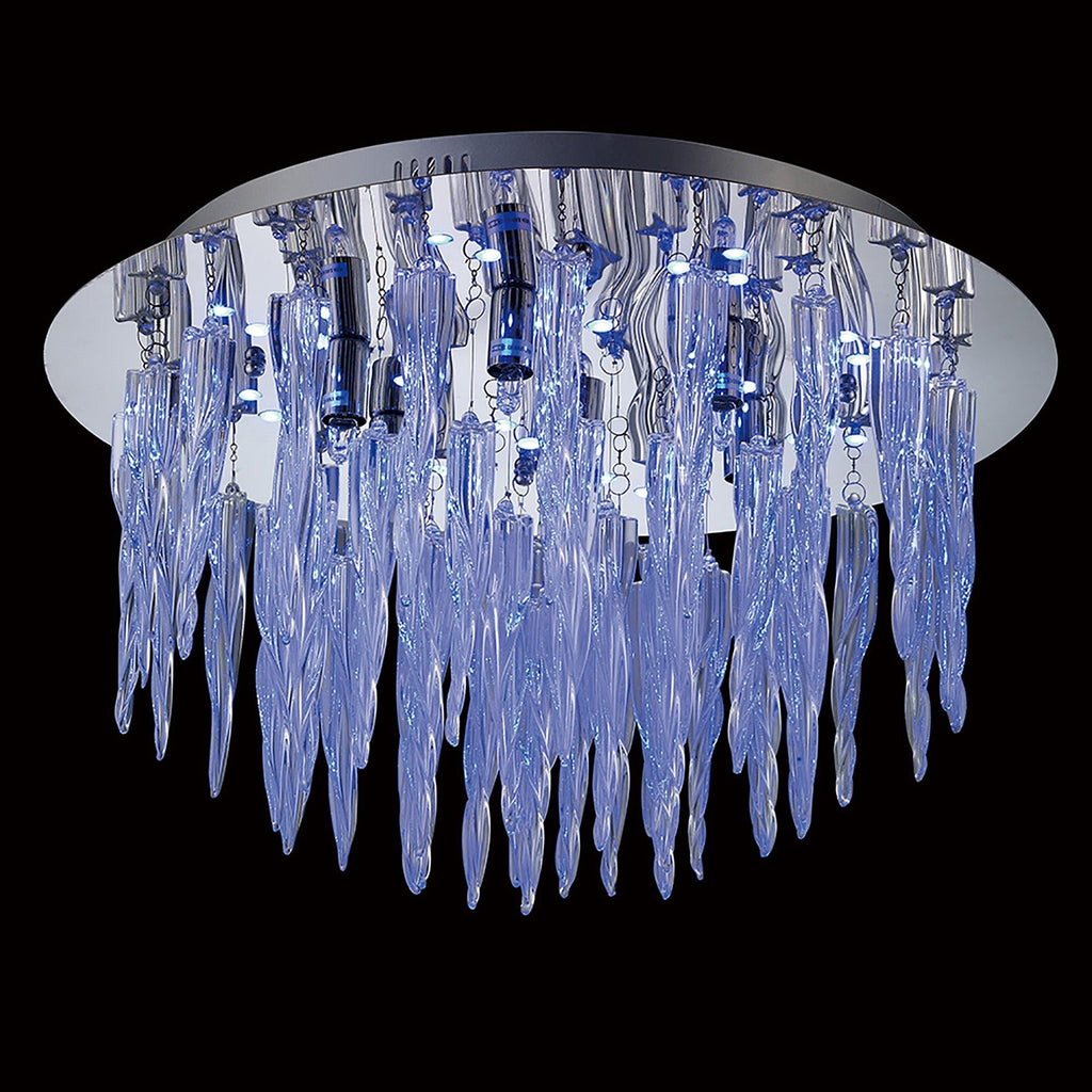 Diyas - Tropez Ceiling 6 Light G9 With RGB LEDs And Remote Control Polished Chrome/Glass - Luminosity Designs Ltd