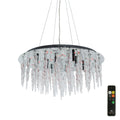 Diyas - Tropez Flat Pendant 8 Light With RGB LEDs And Remote Control Polished Chrome/Glass - Luminosity Designs Ltd