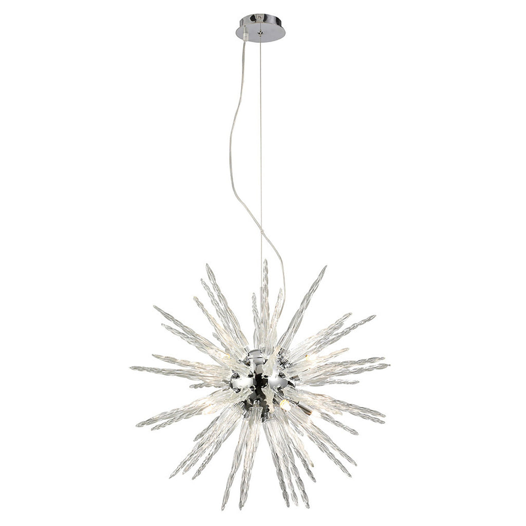 Diyas - Tropez Pendant 8 Light G9 Polished Chrome/Glass - Luminosity Designs Ltd