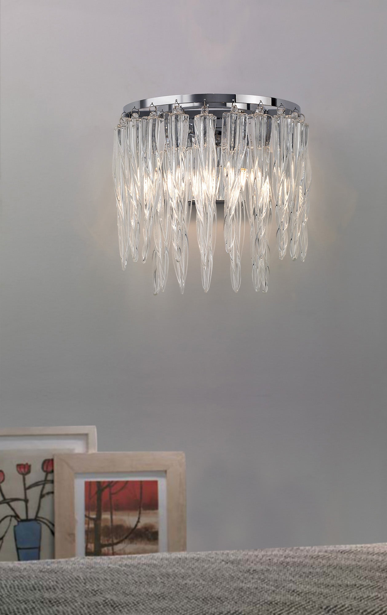 Diyas - Tropez Wall Lamp 2 Light G9 Polished Chrome/Glass - Luminosity Designs Ltd