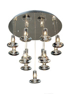 Diyas - Troy Pendant Round 13 Light G4 Polished Chrome/Crystal - Luminosity Designs Ltd