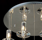 Diyas - Troy Pendant Round 13 Light G4 Polished Chrome/Crystal - Luminosity Designs Ltd