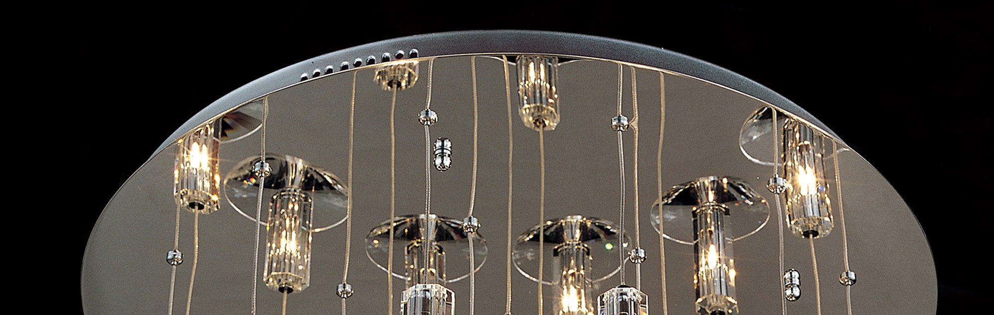 Diyas - Troy Pendant Round 19 Light G4 Polished Chrome/Crystal - Luminosity Designs Ltd