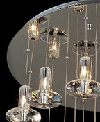 Diyas - Troy Pendant Round 19 Light G4 Polished Chrome/Crystal - Luminosity Designs Ltd