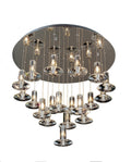 Diyas - Troy Pendant Round 19 Light G4 Polished Chrome/Crystal - Luminosity Designs Ltd