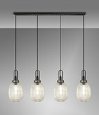 Luminosity Designs - Tubular Almond Pendulum Ribbed Glass Shades - Luminosity Designs Ltd