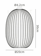 Luminosity Designs - Tubular Almond Pendulum Ribbed Glass Shades - Luminosity Designs Ltd