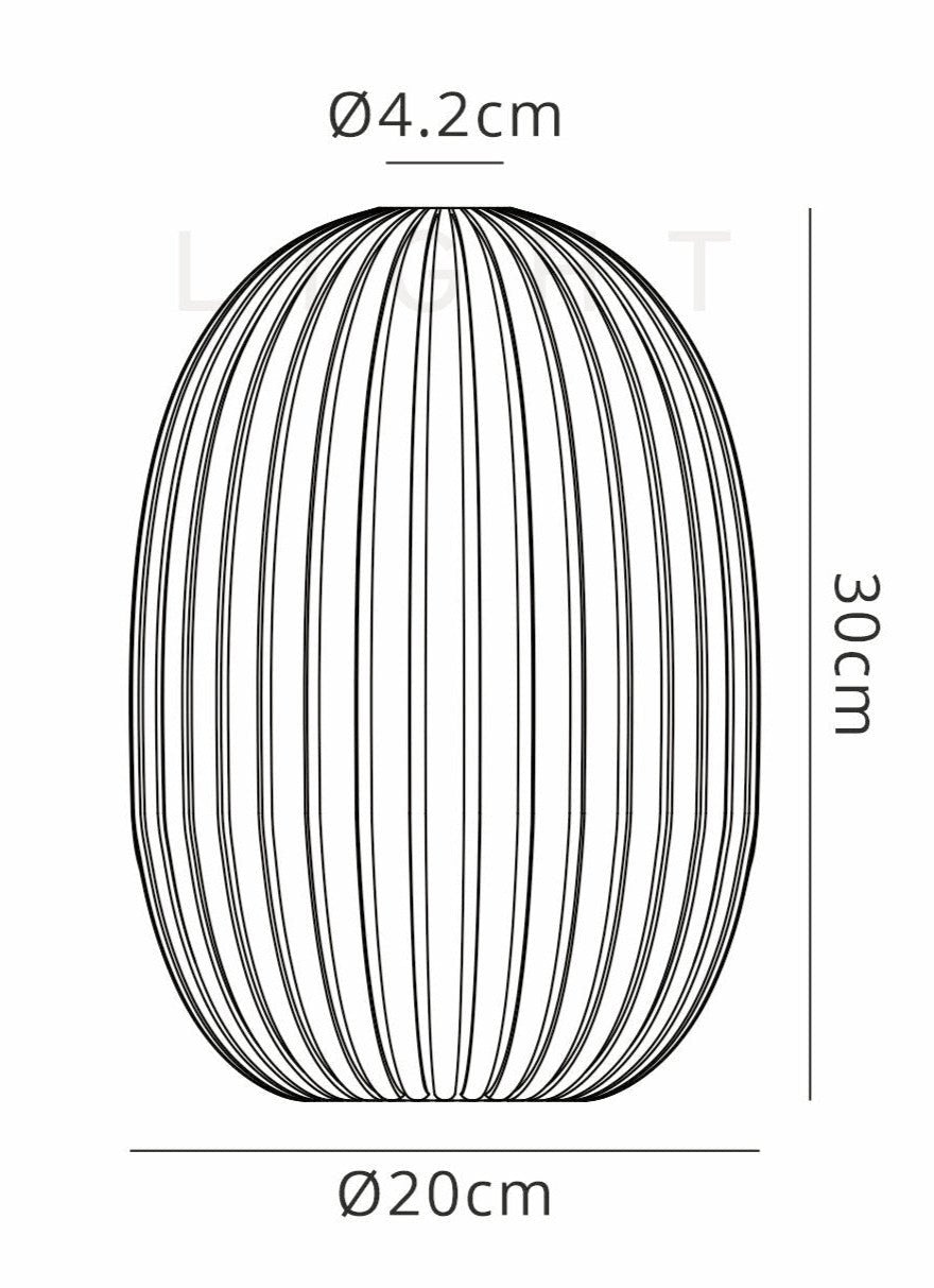 Luminosity Designs - Tubular Almond Pendulum Ribbed Glass Shades - Luminosity Designs Ltd