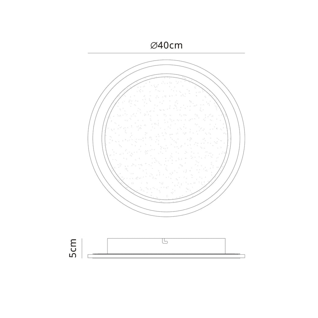 Mantra - Tulum Ceiling Light, 24W LED, 3000 - 6000K Remote Controlled, 1800lm, White, 3yrs Warranty - Luminosity Designs Ltd