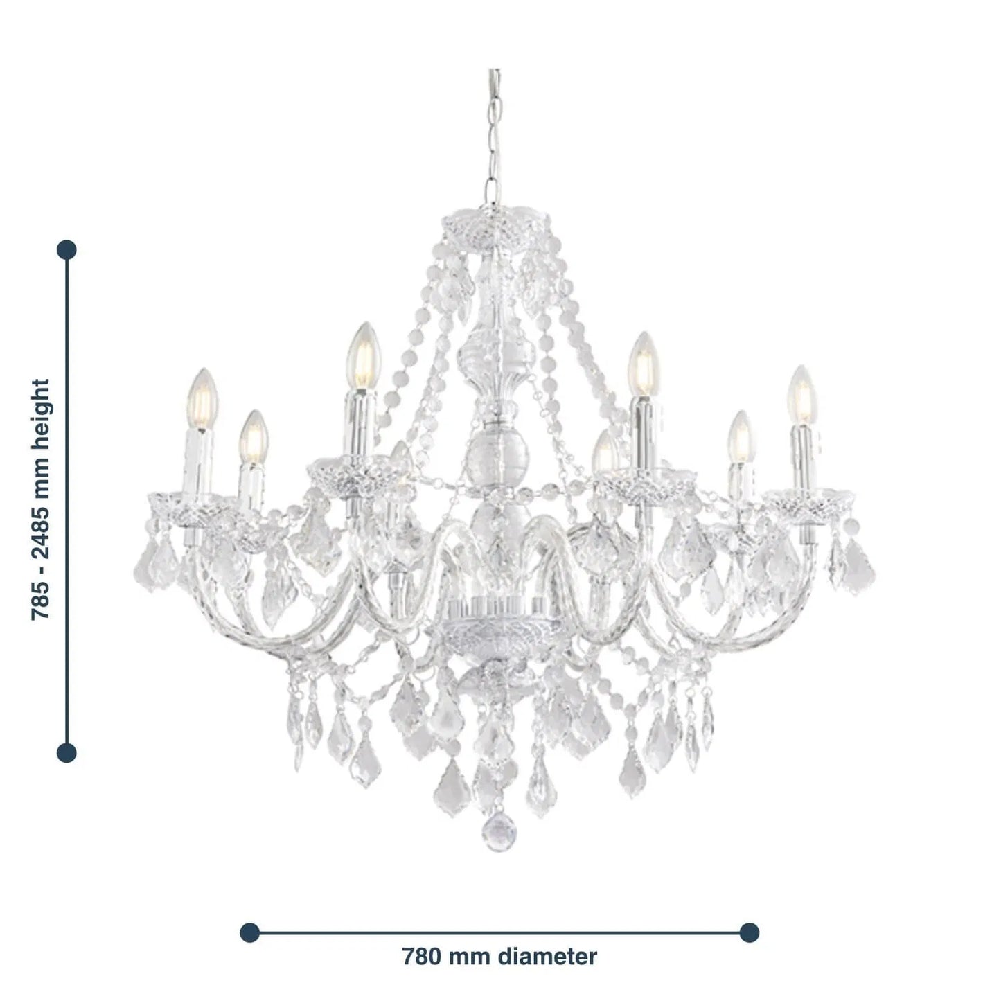 Clarence 8 Light Acrylic Chandelier