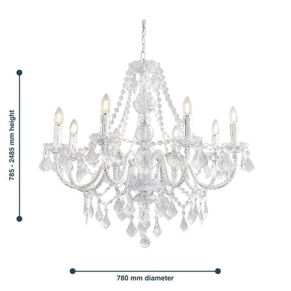 Clarence 8 Light Acrylic Chandelier