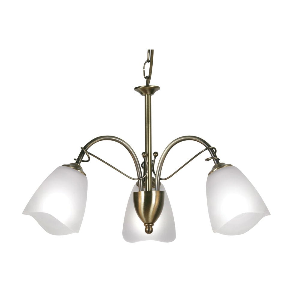 Oaks Lighting - Turin 3 Light Traditional Style Ceiling Fitting Pendant or Semi Flush, 3 x E14 - Luminosity Designs Ltd