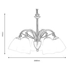 Oaks Lighting - Turin 5 Light Traditional Style Ceiling Fitting Pendant or Semi Flush, 5 x E14 - Luminosity Designs Ltd