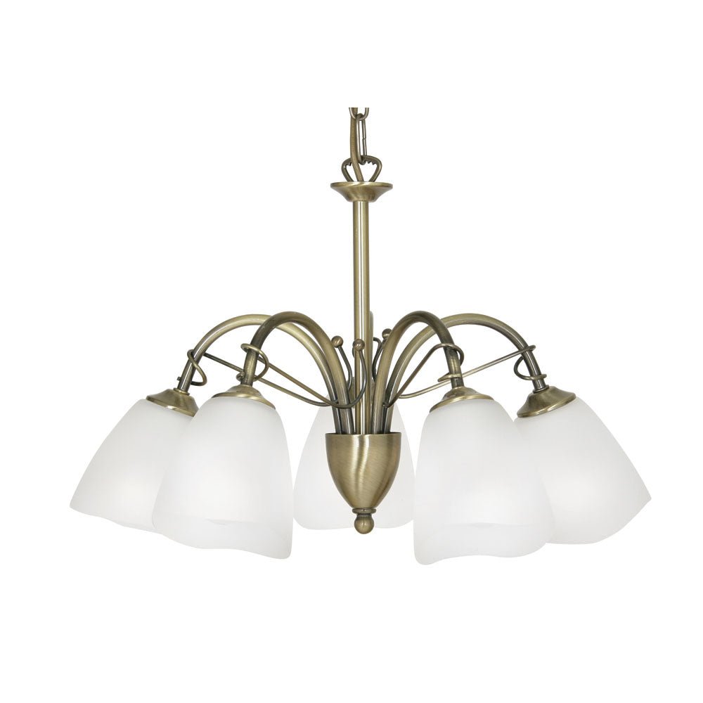 Oaks Lighting - Turin 5 Light Traditional Style Ceiling Fitting Pendant or Semi Flush, 5 x E14 - Luminosity Designs Ltd