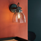 Luminosity Designs - Urban Noir Black Chrome with Tinted Glass Wall Light - Luminosity Designs Ltd