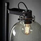 Luminosity Designs - Urban Noir Floor Lamp with Smoky Glass and Knurled Details - Luminosity Designs Ltd