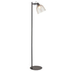Luminosity Designs - Urban Noir Floor Lamp with Smoky Glass and Knurled Details - Luminosity Designs Ltd