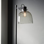 Luminosity Designs - Urban Noir Floor Lamp with Smoky Glass and Knurled Details - Luminosity Designs Ltd